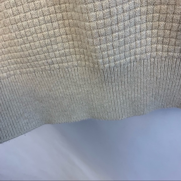 Bruun & Stengade Sweater Men's Crew Neck Waffle Knit Size L Large Tan - Picture 5 of 7